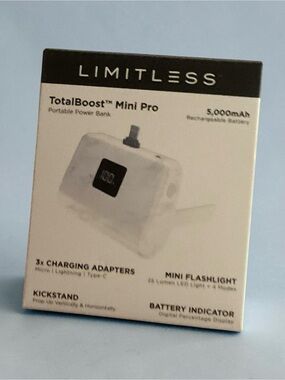 LIMITLESS TotalBoost Mini Pro Portable Power Bank